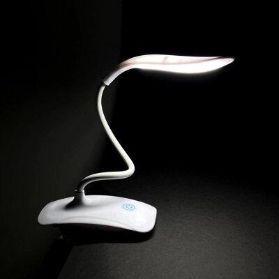 Лампа LED для рукоділля гнучка на прищіпці з акумулятором+USB