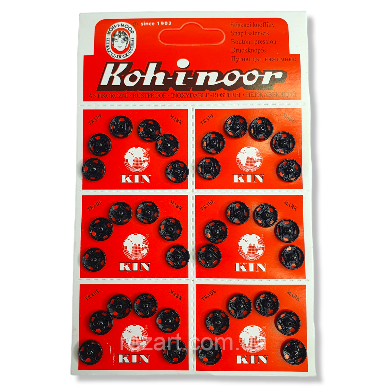 Кнопка пришивна неіржавка сталь — 10 мм (36 шт.) "Kon-i-noor" Чехія