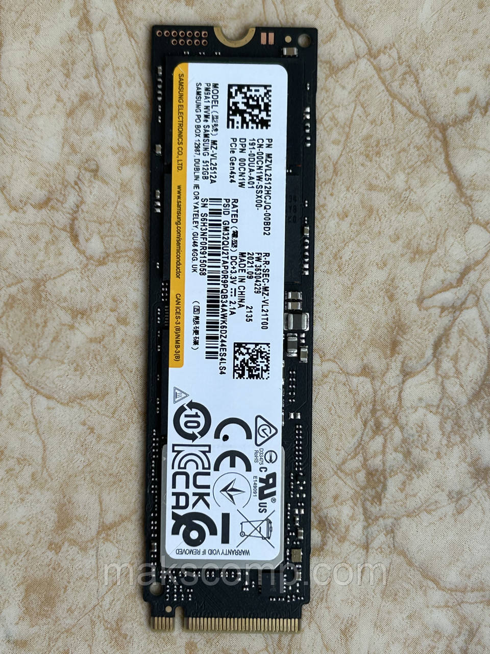 SSD Samsung PM9A1 512Gb m.2 2280 NVMe PCIe® Gen4 x4 MZVL2512HCJQ-00BD2