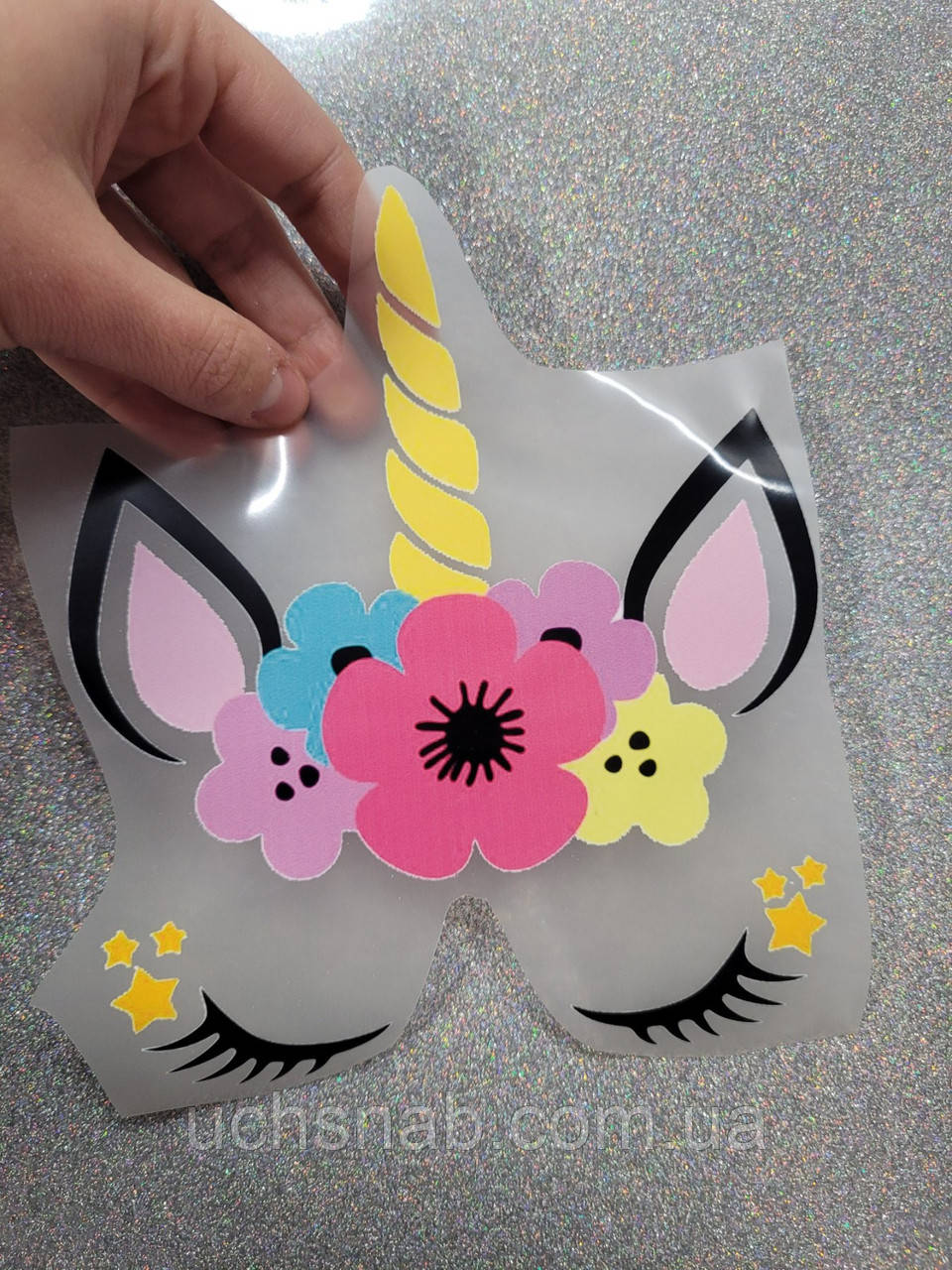 Дитяча термонаклейка на одяг /термоаплікація Єдиноріжка, фото 1