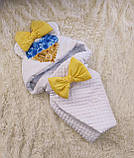 Демісезонний плюшевий конверт + комбінезон для новонароджених, принт Сердечко, фото 2