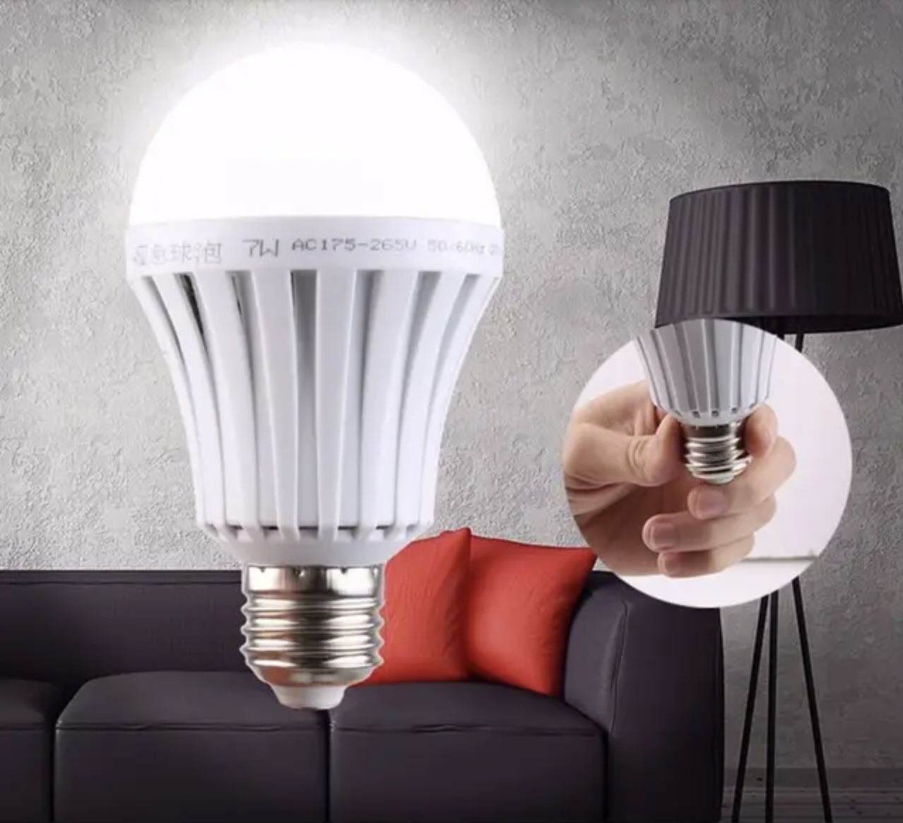 АВТОНОМНА LED ЛАМПОЧКА 12W З АКУМУЛЯТОРОМ, Е27, фото 1