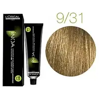 Фарба без аміаку L'Oreal Inoa 9.31 дуже світлий блондин золотистий попелястий 60 мл