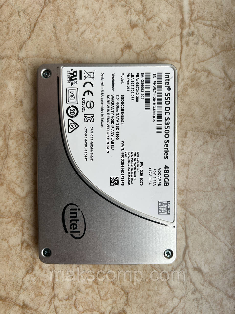 SSD Intel DC S3500 Series 480GB 2.5" SATAIII MLC (SSDSC2BB480G4)