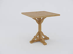 Дерев'яний стіл квадратний вуличний непофарбований  Wooden lake 80смx80см Summer-sm-0