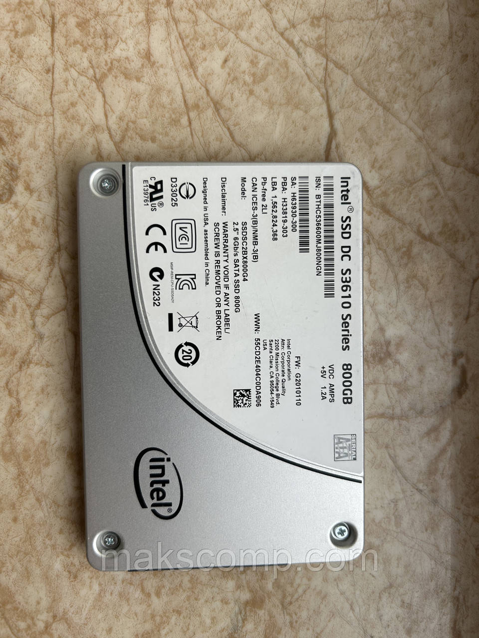 SSD Intel DC S3610 Series 800GB 2.5