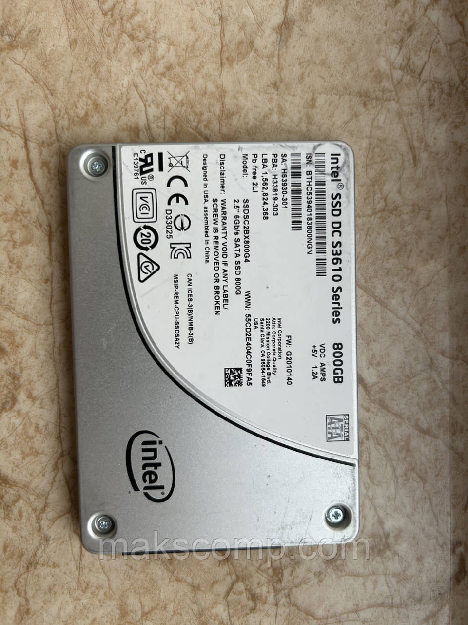 Intel SSD DC S3610 800GB HET-MLCチップ SATA 2.5インチ データセンター