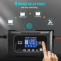 Зарядний пристрій HTRC P20 20А, 10А, 5А 12В 24А для LiFePO4, свинцево-кислотних, AGM, GEL акумуляторів, фото 9