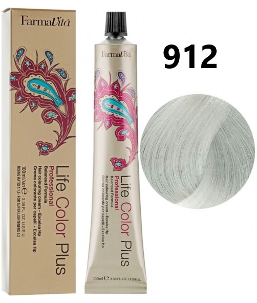 Стійка крем-фарба Farmavita Life Color Plus 912 Перлинний блондин суперосвітлення 100 мл