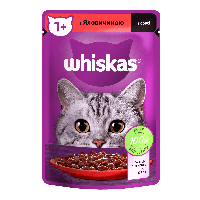 Whiskas® З яловичиною в соусі для дорослих котів 85г