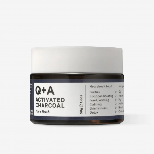 Q+A, Activated Charcoal Face Mask, Маска для Лица "детокс" с Активированным Углем, 50 Г — Купить