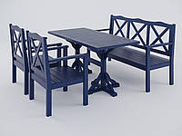 Уличная мебель: Мебель для дачи деревянная Wooden lake комплект Синий (Summer-1-blue-0)
