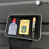Набір подарунковий із бензиновою запальничкою в металевому кейсі