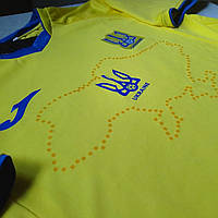 Детская футбольная форма сборной Украины по футболу (с картой Украины) желтый