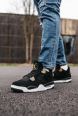 Чоловічі кросівки Air Jordan 4 Retro Royalty Black White Gold 308497-032, фото 4