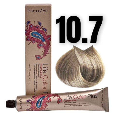 Стойкая крем-краска для волос Farmavita Life Color Plus 10.7 Oчeнь
