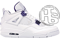 Женские кроссовки Air Jordan 4 Retro White Metallic Purple CT8527-115