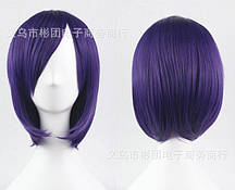 Перука каре 32 см c подовженою чолкою фіолетова
