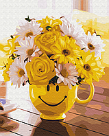 Картина по номерам Букетик счастья 40x50 Картины в цифрах на холсте Цветы Ромашки Розы Brushme BS34186