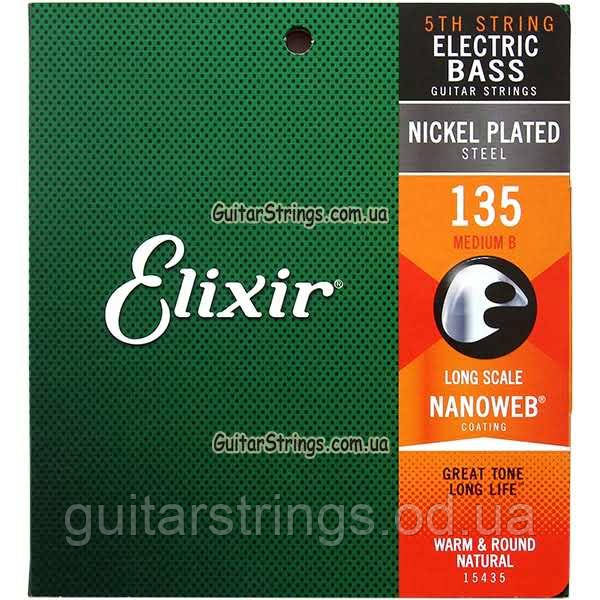 Струна для бас-гітари Elixir 15435 Nanoweb.135 Long Scale
