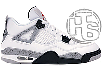 Женские кроссовки Air Jordan 4 Retro White Cement Black Grey 840606-192