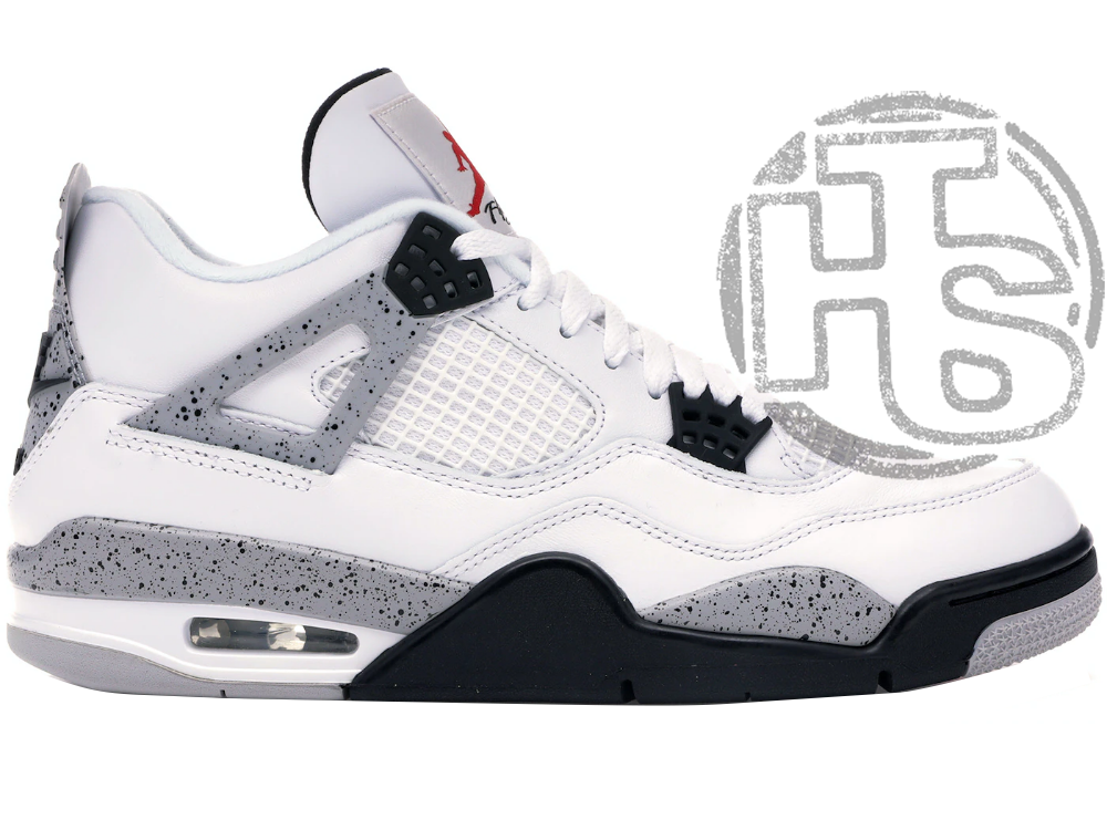 Жіночі кросівки Air Jordan 4 Retro White Cement Black Grey 840606-192