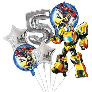 Фонтан із кульок із цифрою Трансформер Бамблбі | Срібло