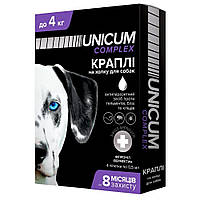 Капли Unicum Complex Рremium от гельминтов, блох и клещей для собак 0-4 кг (1пип)