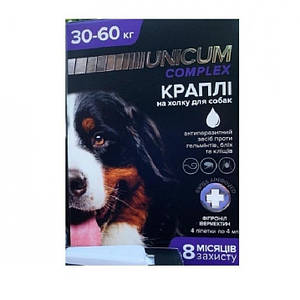 Краплі Unicum Complex Premium від гельмінтів, бліх і кліщів для собак 10-30 кг (1піп)