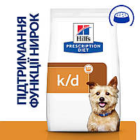 Сухой корм Hill's Prescription Diet k/d для собак для поддержки функции почек, с курицей, 12 кг