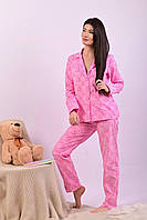 Піжама жіноча рожева трійка кофта, штани та шорти код П651 продаж