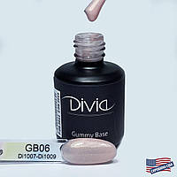 База камуфлирующая Divia Gummy Base (GB1506 Natural Shimmer Peach), Di1008, 15ml