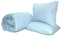 Одеяло лебяжий пух "Голубое" 1.5-сп. + 2 подушки 50х70
