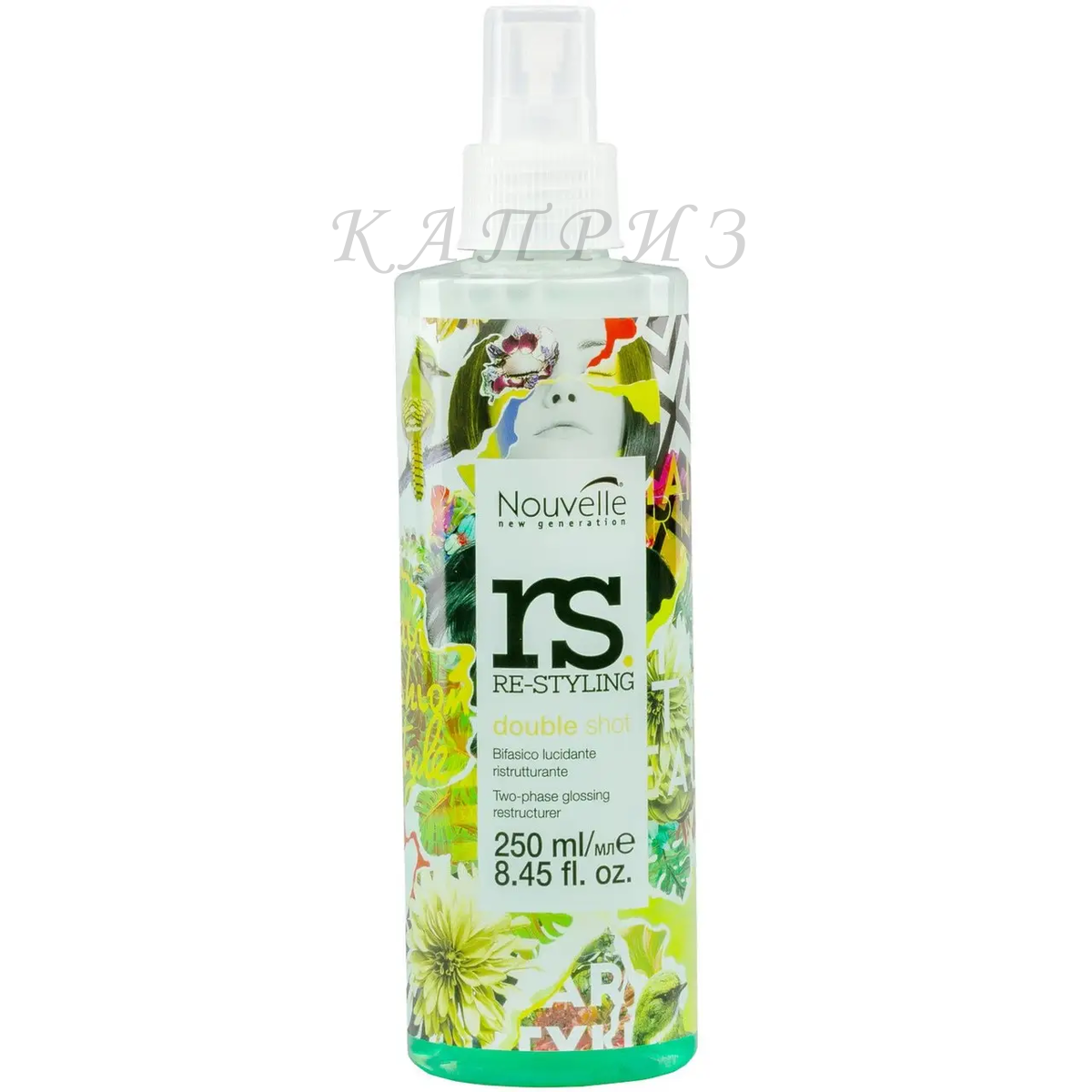 Двофазний засіб для блиску та відновлення волосся Double Shot NOUVELLE 250 мл, фото 1