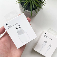 Комплект швидка зарядка для Apple iPhone iPod та кабель заряджання USB-C (Type-C) Lighting блок живлення/адаптер 20W