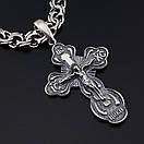 Комплект! Чоловічий товстий срібний ланцюжок 925 проби і хрестик. Цепочка бісмарк і кулон 55 см, фото 3