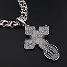 Комплект! Чоловічий товстий срібний ланцюжок 925 проби і хрестик. Цепочка бісмарк і кулон 55 см, фото 6