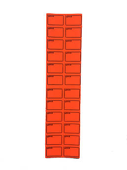 Цінник листовий червоний 28 х 20 мм, прямокутний (240 штук)