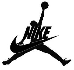Вінілова наклейка для декору  Nike Jordan 30 см