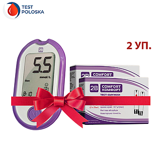 Глюкометр Тубі Комфорт (2B Comfort) + 100 тест-смужок, фото 1