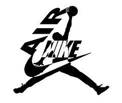 Вінілова наклейка для декору  Nike air Jordan 30 см