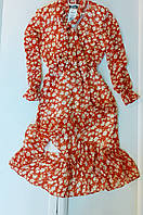 Сукня кольорова шифонова  вечірня  з довгим прозорим рукавом 42 44 46 48