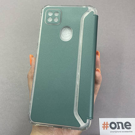 Чохол-книга для Xiaomi Redmi 9C матова книжка на телефон сяомі редмі 9с темно-зелена y7u, фото 3