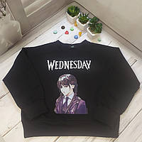 Дитячий підлітковий світшот для дівчинки Wednesday чорний