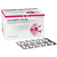 Clavaseptin 250 мг антибіотик для собак і кішок, 10 таблеток, Vetoquinol