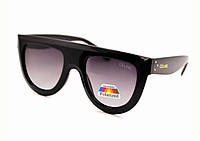 Поляризованные солнцезащитные модные брендовые очки в спортивном стиле квадратная оправа округлые линзы черные
