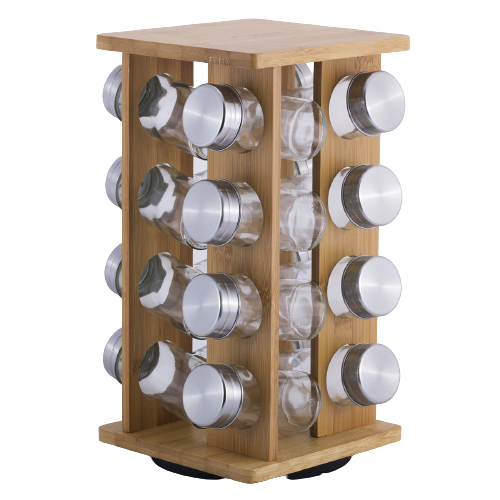 Набір ємностей для спецій на прямокутній підставці 16шт Kamille KM-7042, фото 1