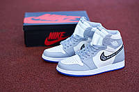 Мужские кроссовки Air Jordan 1 Retro High Dior Wolf Grey CN8607-002 41