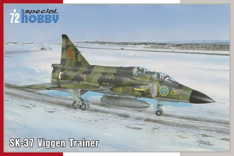 Пластикова модель 1/72 Special hobby 72381 швецький навчальний винищувач SK-37 Viggen Trainer
