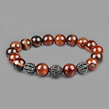 Браслет Тигровий Агат із Фіонітами, фото 2